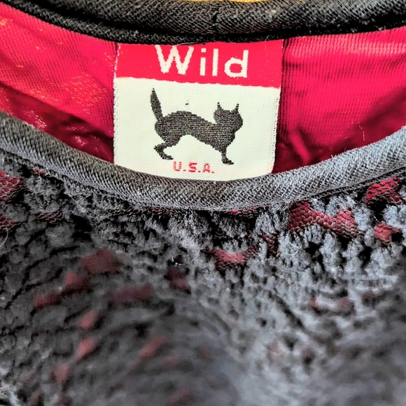 Vintage Y2K Lace Cami Tank Top Black Crimson Red Whimsigoth Witchy Goth Floral L - Picture 5 of 9